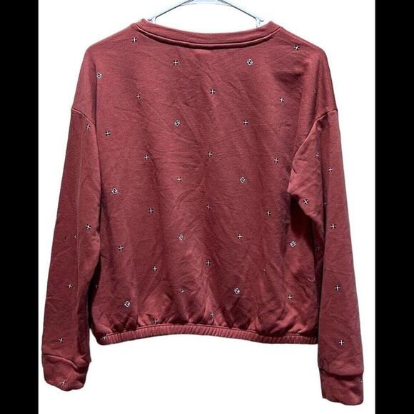 a.n.a Women's Medium Crewneck Pullover Sweatshirt Elastic Hem - Picture 2 of 3